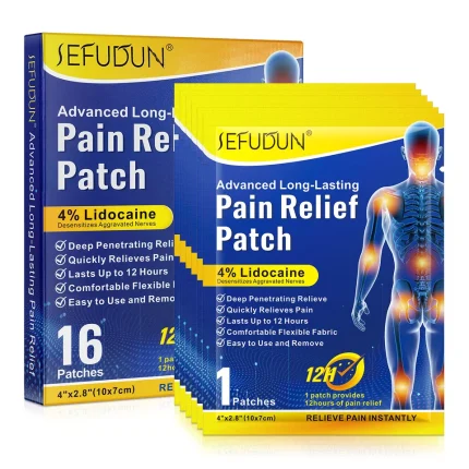Plasturi pentru dureri, cu 4% lidocaina, actiune termica, 16 buc, Sefudun
