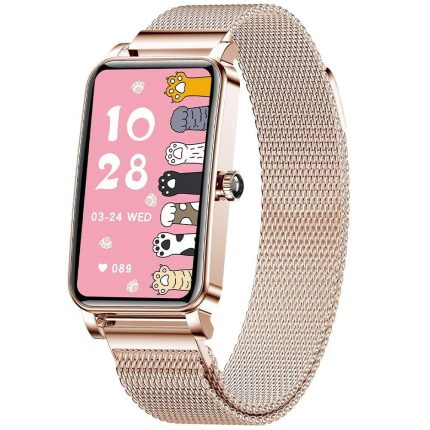 Ceas Smartwatch pentru femei, display 1.45 inch, functii sanatate, calorii, pasi, ritm cardiac, model ZX19