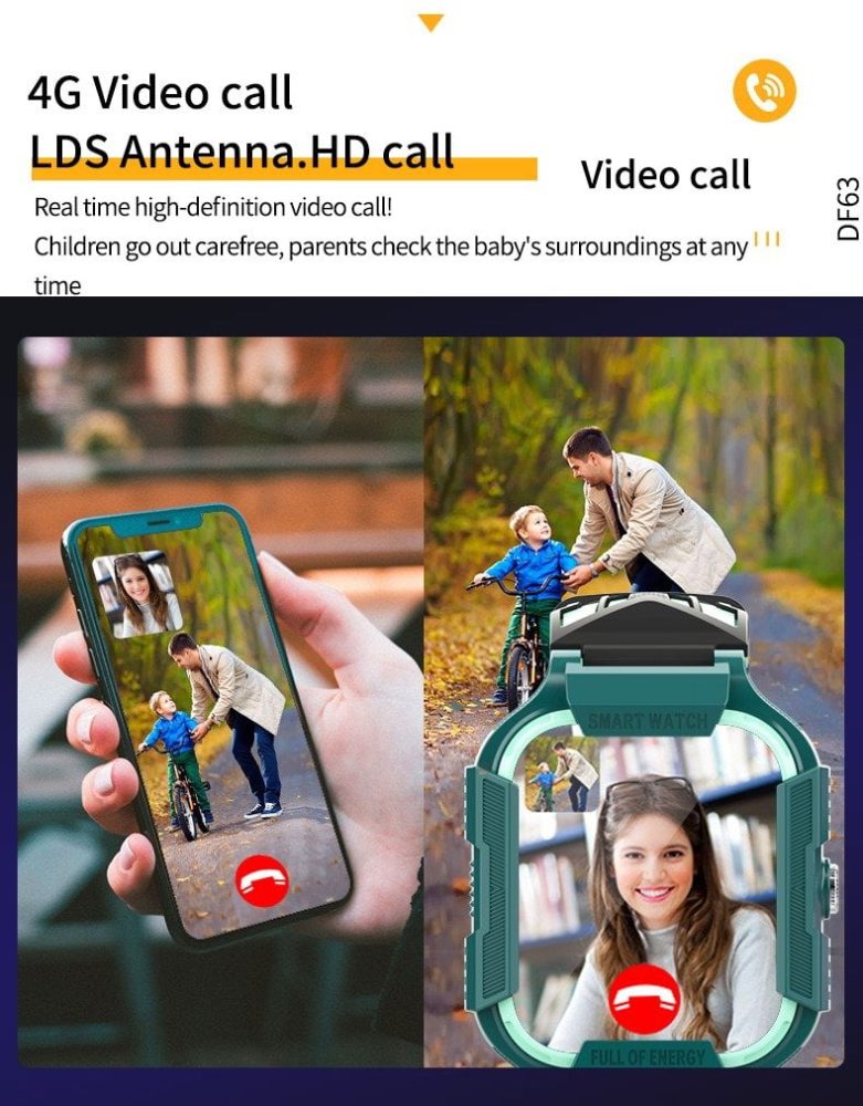 Smartwatch Premium pentru Copii, Camera Video, GPS, Sim 4G, impermeabil, DF63 39