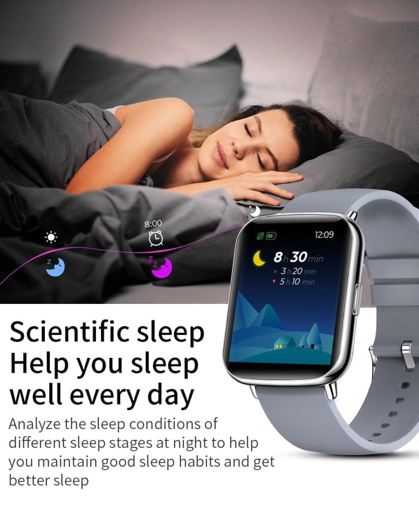 Ceas Smartwatch L12, display 1.7 inch IPS cu touch screen, aplicatie Gloryfit, rezistent la apa IP68 39