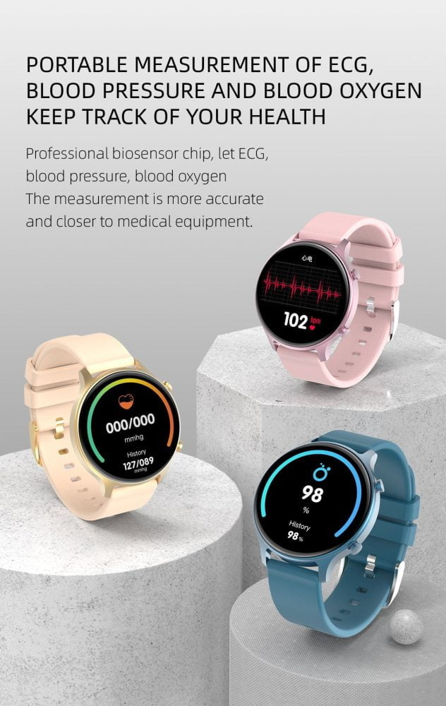 Smartwatch DK18, ecran LCD 1.28 inch, rezistent la apa, monitor ritm cardiac, primire notificari 39