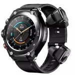 Ceas Premium (Metalic) pentru Barbati cu casti wireless incorporate, 1.28 inch, functii multiple, model T92, ideal pentru cadou