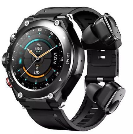 Ceas Premium (Metalic) pentru Barbati cu casti wireless incorporate, 1.28 inch, functii multiple, model T92, ideal pentru cadou