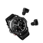 Ceas Premium (Metalic) pentru Barbati cu casti wireless incorporate, 1.28 inch, functii multiple, model T92, ideal pentru cadou