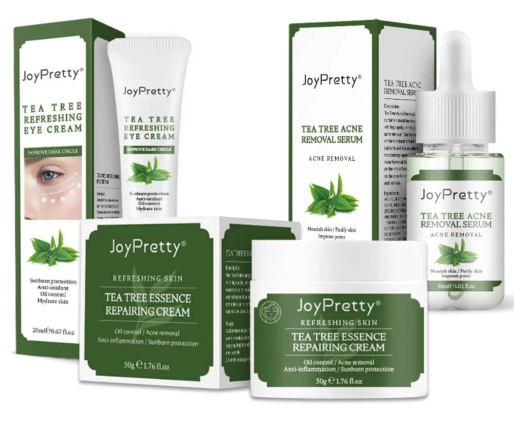 Scapa de acnee: Crema reparatoare pentru fata, gat si decolteu, 50 gr, Joypretty + Crema din arbore de ceai, pentru ochi, 20 ml, Joypretty + Ser din arbore de ceai, anti-acnee, 30 ml, Joypretty Screenshot 1 1