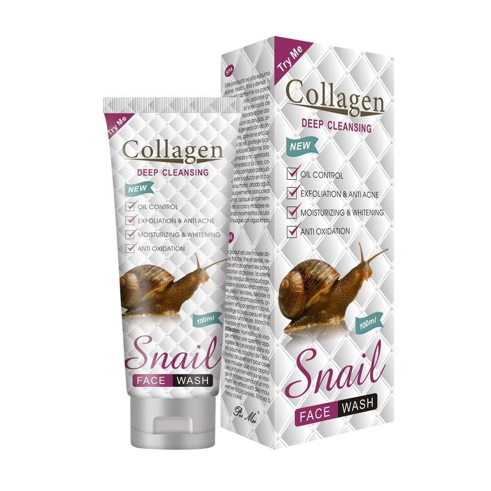 Exfoliant pentru fata si corp cu extract de melc, spuma activa pentru curatarea profunda a pielii, 100 ml, Collagen