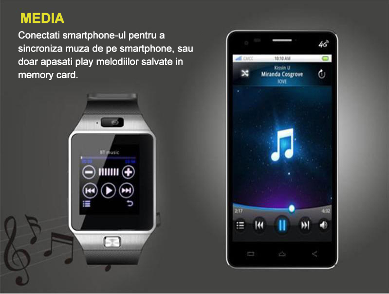 imagine smartwatch bluetooth dz09 mtk compatibil sim si microsd