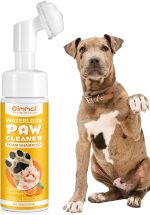 Sampon Spuma fara clatire, cu perie de silicon pentru curatarea labutelor, Oimmal Paw Cleaner