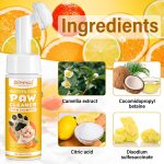 Sampon Spuma fara clatire, cu perie de silicon pentru curatarea labutelor, Oimmal Paw Cleaner