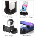 Statie de incarcare, incarcator magnetic fara fir, 6 in 1, pentru smartphone sau smartwatch, model YM-UD15